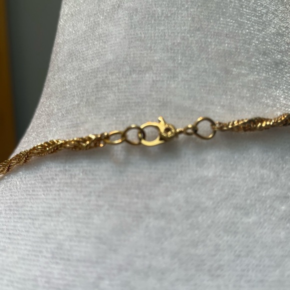 Vintage Monet Gold-Tone Rope Chain w/ Faux Pearl Pendant 1980s Classic - Picture 3 of 7